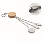Set 4 en 1 de cables de carga y carga de reloj en llavero color blanco