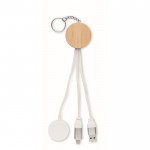 Set 4 en 1 de cables de carga y carga de reloj en llavero color blanco quinta vista