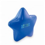 Clásica antiestrés en forma de estrella en distintos colores color azul vista de impresión