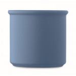 Taza monocromática en color mate con borde superior 300ml color azul cuarta vista