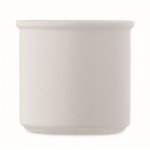 Taza monocromática en color mate con borde superior 300ml color blanco cuarta vista