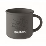 Taza monocromática en color mate con borde superior 300ml color gris oscuro vista principal