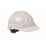 Casco de trabajo con diadema ajustable entre los 52 y 62cm color blanco segunda vista