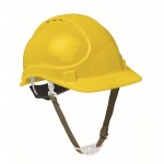 Casco de trabajo con diadema ajustable entre los 52 y 62cm color amarillo