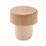Tapón ideal para botellas de vino hecho de madera de haya color madera