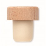 Tapón ideal para botellas de vino hecho de madera de haya color madera cuarta vista