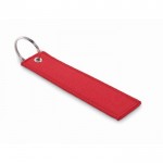 Llavero rectangular hecho de tela poliéster en varios colores color rojo
