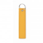 Llavero rectangular hecho de tela poliéster en varios colores color amarillo segunda vista
