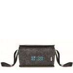 Bolsa nevera personal de fieltro RPET con bolsillo frontal 5L color gris oscuro vista de impresión
