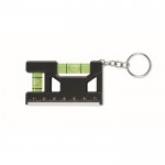 Llavero con doble nivel de burbuja, regla de 7cm  y base magnética color negro octava vista