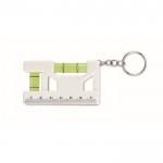 Llavero con doble nivel de burbuja, regla de 7cm  y base magnética color blanco octava vista