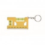 Llavero con doble nivel de burbuja, regla de 7cm  y base magnética color amarillo octava vista