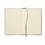 Libreta y bolígrafo con banda elástica para móvil y páginas a rayas A5 color negro tercera vista