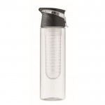 Botella de agua con infusor extraíble en el centro y asa de transporte color negro septima vista