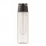 Botella de agua con infusor extraíble en el centro y asa de transporte color negro octava vista