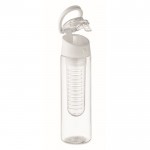 Botella de agua con infusor extraíble en el centro y asa de transporte color blanco segunda vista