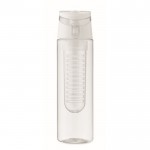 Botella de agua con infusor extraíble en el centro y asa de transporte color blanco sexta vista