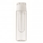 Botella de agua con infusor extraíble en el centro y asa de transporte color blanco octava vista
