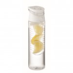 Botella de agua con infusor extraíble en el centro y asa de transporte color blanco novena vista