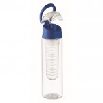 Botella de agua con infusor extraíble en el centro y asa de transporte color azul real segunda vista