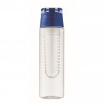 Botella de agua con infusor extraíble en el centro y asa de transporte color azul real octava vista