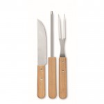 Estuche con aspecto de madera de 3 utensilios para barbacoa color madera tercera vista