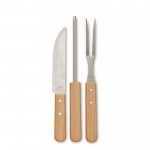 Estuche con aspecto de madera de 3 utensilios para barbacoa color madera cuarta vista
