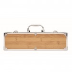 Estuche con aspecto de madera de 3 utensilios para barbacoa color madera sexta vista