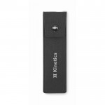 Estuche con cierre a botón de fieltro RPET para 2 bolígrafos color negro vista principal