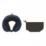 Almohada de viaje de espuma con diseño para dar soporte al cuello color azul cuarta vista