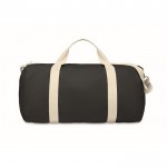 Bolsa de tejido reciclado con doble asa ajustable y desmontable color negro segunda vista