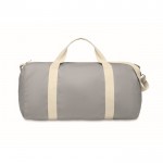 Bolsa de tejido reciclado con doble asa ajustable y desmontable color gris segunda vista