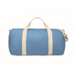 Bolsa de tejido reciclado con doble asa ajustable y desmontable color turquesa segunda vista