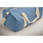 Bolsa de tejido reciclado con doble asa ajustable y desmontable color turquesa vista fotografía quinta vista