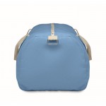 Bolsa de tejido reciclado con doble asa ajustable y desmontable color turquesa sexta vista