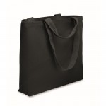 Bolsa de tejido reciclado con asas cortas y largas 320 g/m2 color negro