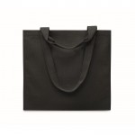 Bolsa de tejido reciclado con asas cortas y largas 320 g/m2 color negro segunda vista