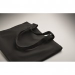 Bolsa de tejido reciclado con asas cortas y largas 320 g/m2 color negro vista fotografía cuarta vista