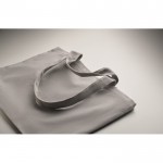 Bolsa de tejido reciclado con asas cortas y largas 320 g/m2 color gris vista fotografía cuarta vista