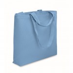 Bolsa de tejido reciclado con asas cortas y largas 320 g/m2 color turquesa