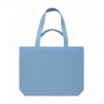 Bolsa de tejido reciclado con asas cortas y largas 320 g/m2 color turquesa tercera vista