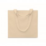 Bolsa de tejido reciclado con asas cortas y largas 320 g/m2 color beige segunda vista
