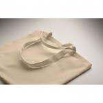 Bolsa de tejido reciclado con asas cortas y largas 320 g/m2 color beige vista fotografía cuarta vista
