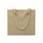 Bolsa de tejido reciclado con asas cortas y largas 320 g/m2 color caqui segunda vista