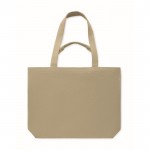Bolsa de tejido reciclado con asas cortas y largas 320 g/m2 color caqui tercera vista