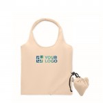 Bolsa plegable de la compra de algodón reciclado 140 g/m2 color beige vista de impresión