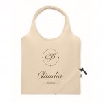 Bolsa plegable de la compra de algodón reciclado 140 g/m2 color beige vista principal