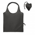 Bolsa compacta y plegable de la compra de algodón reciclado 140 g/m2 color negro