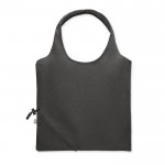 Bolsa compacta y plegable de la compra de algodón reciclado 140 g/m2 color negro segunda vista