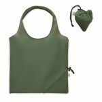 Bolsa compacta y plegable de la compra de algodón reciclado 140 g/m2 color verde oscuro
